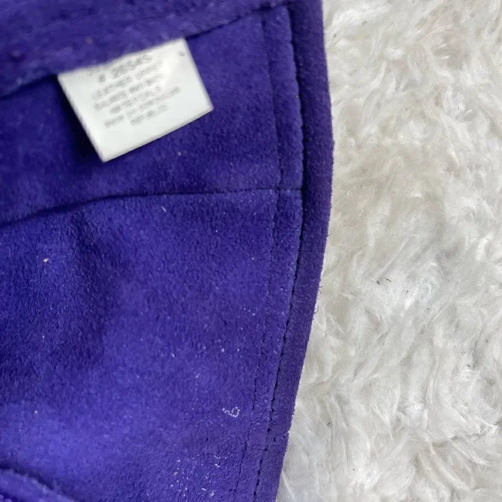 Minnetonka little girl leather suede purple fringe layers knee high boots SZ9
